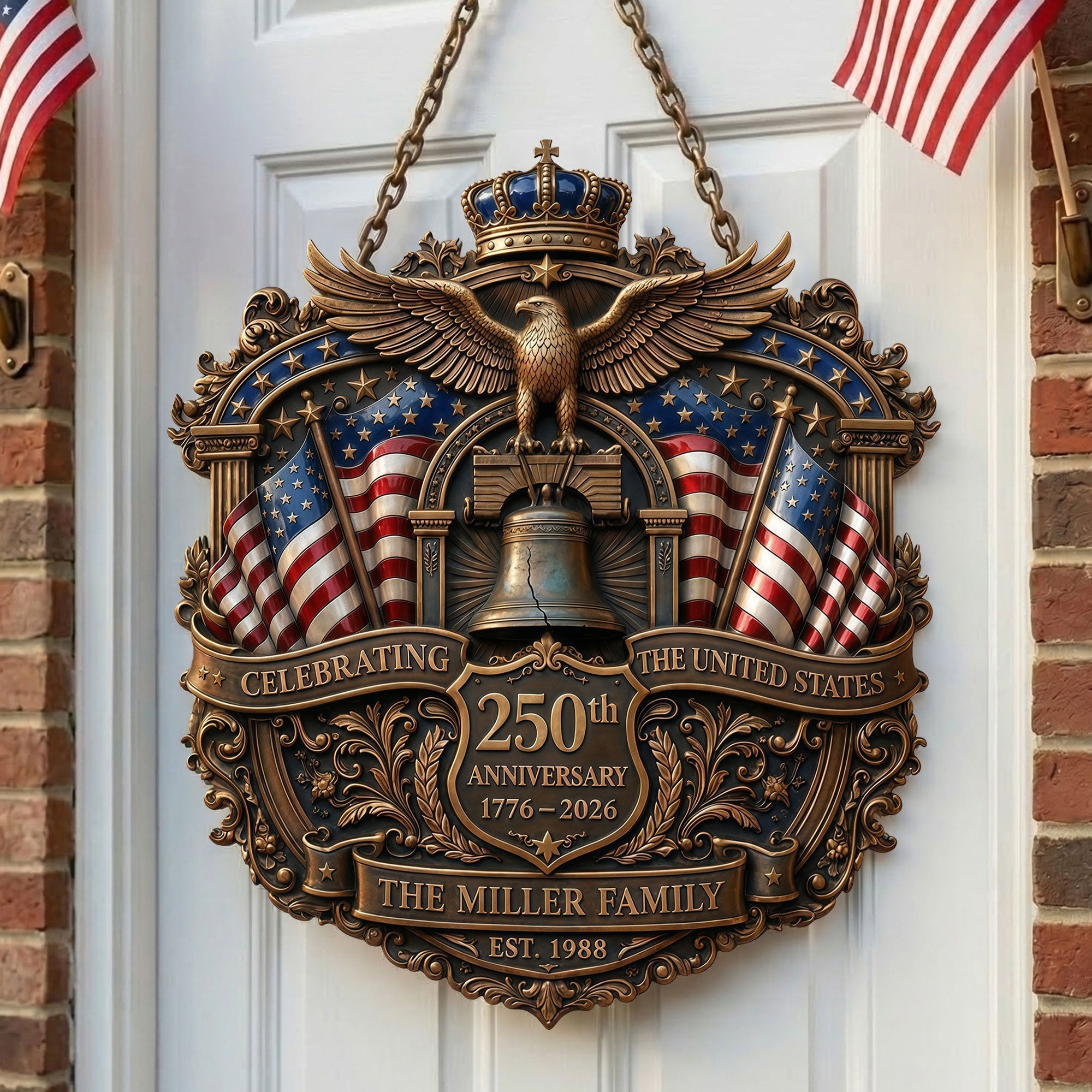 250th USA Anniversary Metal Sign - Personalized Patriotic Gifts 01TYTI190326 - Metal Signs - GoDuckee