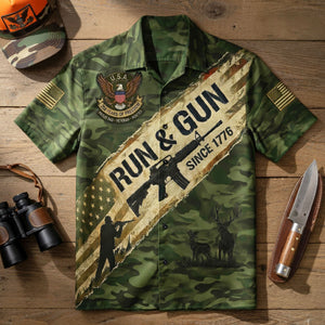 Proud Veteran Hunter Dad Hawaiian Shirt - Personalized Gifts For Dad 02PATI030426
