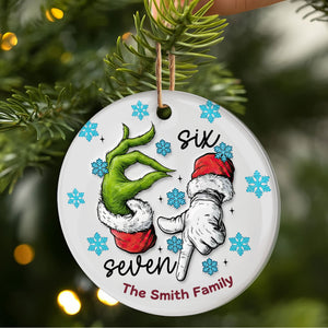 Funny Green Monster Ornament - Personalized Gift For Christmas Ornament 01HUTI181125