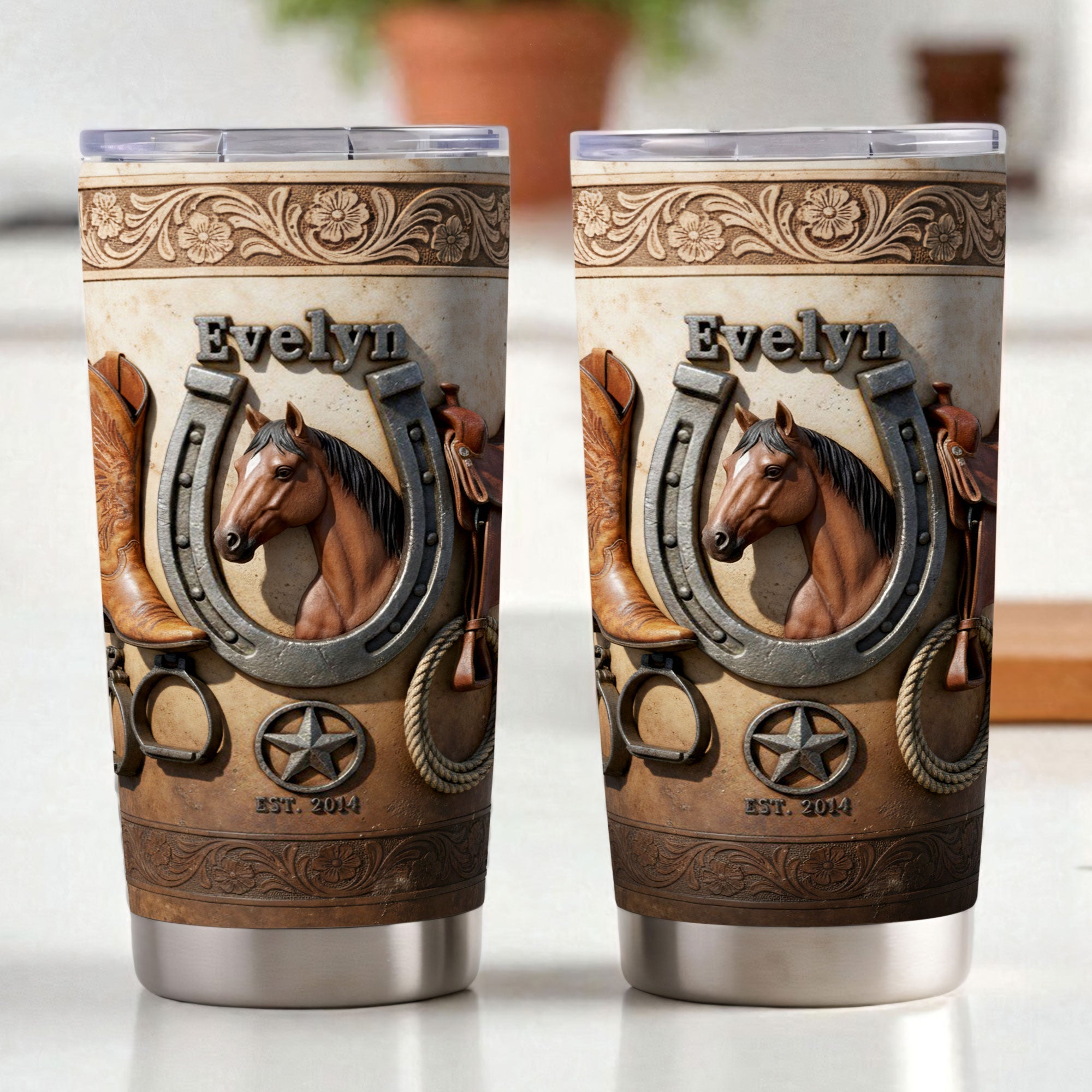 Cowboy Horse Tumbler – Custom Photo Gifts For Horse Lovers 04kiti271225