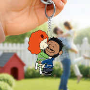 Custom Couple Keychains - Personalized Anniversary Gifts For Her, Custom Valentine Gifts For Girlfriend and Wife-Homacus