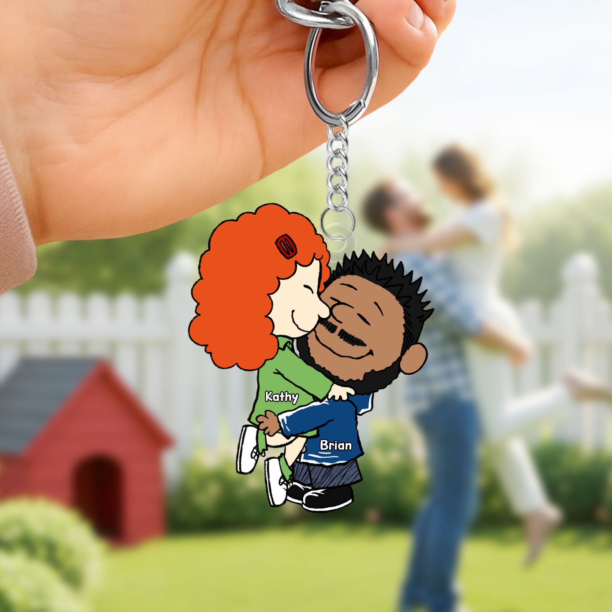 Custom Couple Keychains - Personalized Anniversary Gifts For Her, Custom Valentine Gifts For Girlfriend and Wife-Homacus