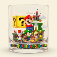 Retro Game Dad Round Glass - Personalized Gifts Father's Day Glass 05OHTI250426