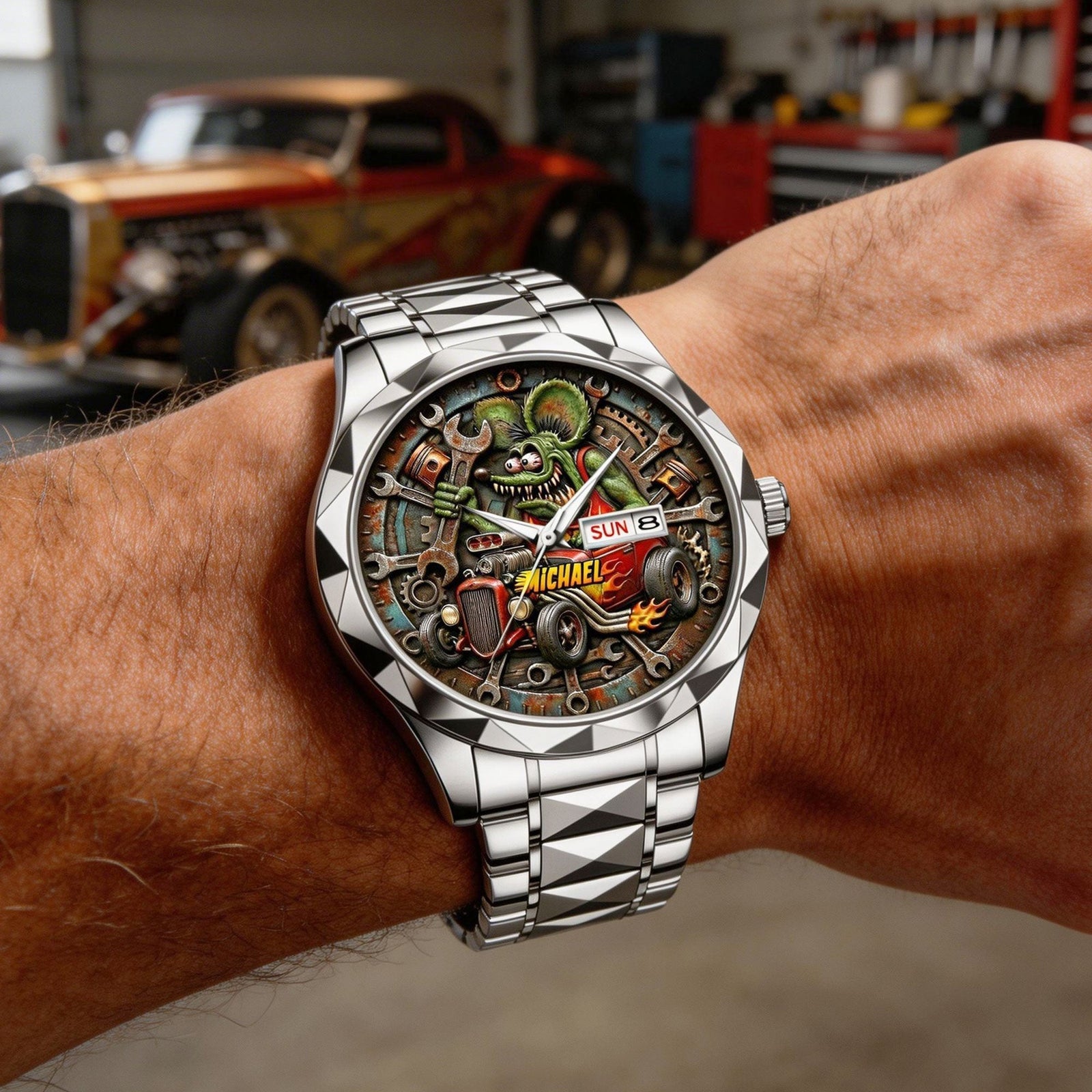 Speed Monster Stainless Steel Men's Watch - Personalized Gifts For Hot Rod Lover 03tgti080426-Homacus