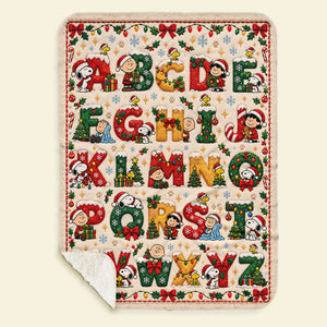 Cute Christmas Alphabet Blanket - Personalized Christmas Gifts 01nati221026