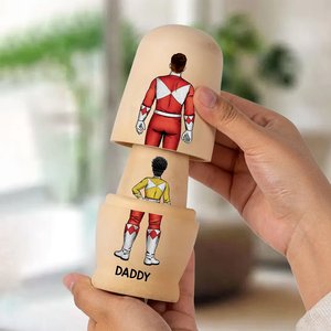 Family of Light Guardians Wooden Nesting Dolls - Personalized Gift For Family 06QHHU080426HH
