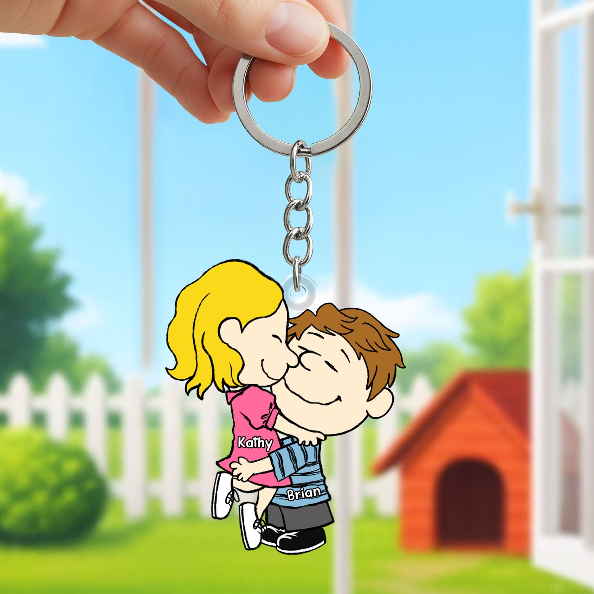 Custom Couple Keychains - Personalized Anniversary Gifts For Her, Custom Valentine Gifts For Girlfriend and Wife-Homacus