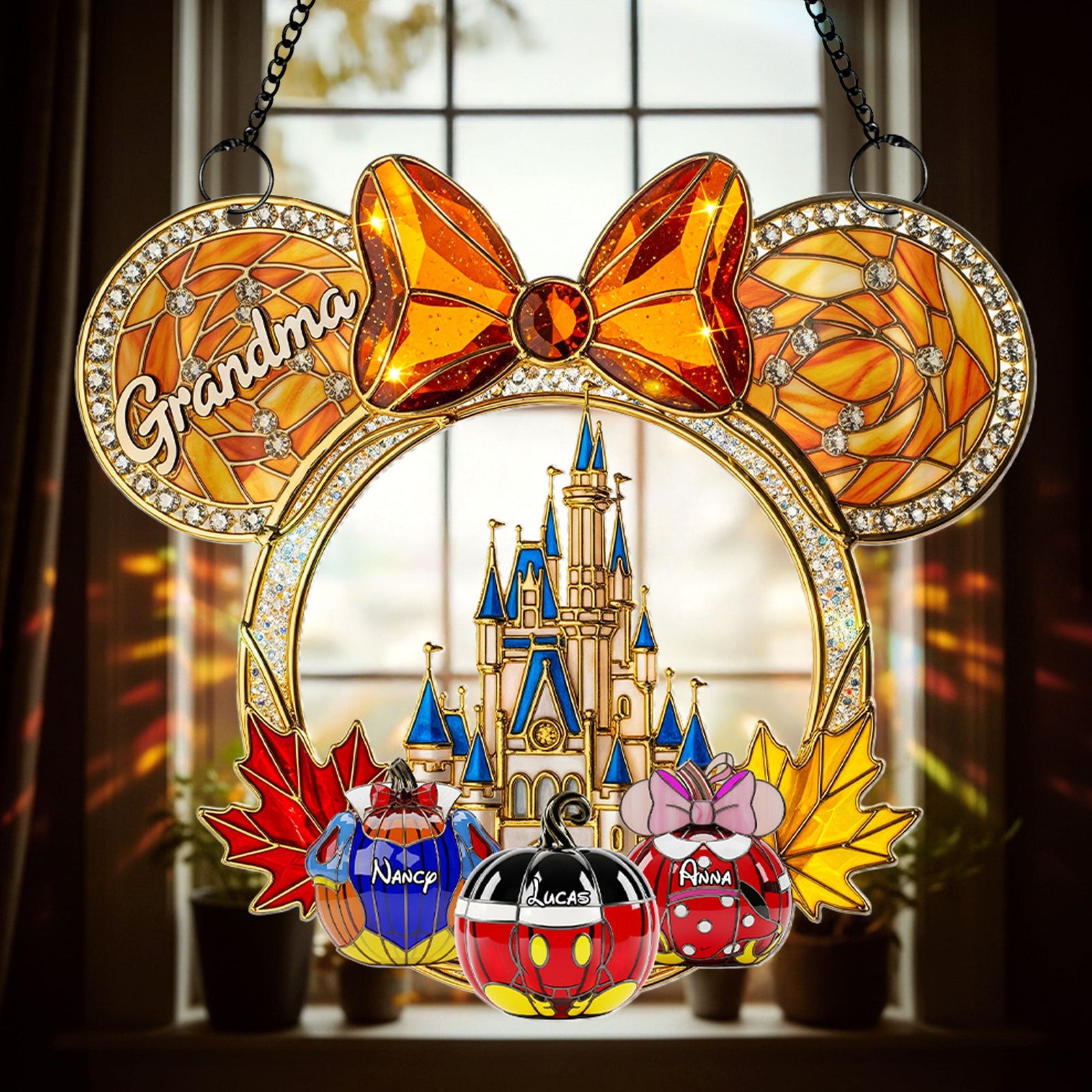 Halloween Grandma Suncatcher Ornament - Personalized Gifts 3ohti070825