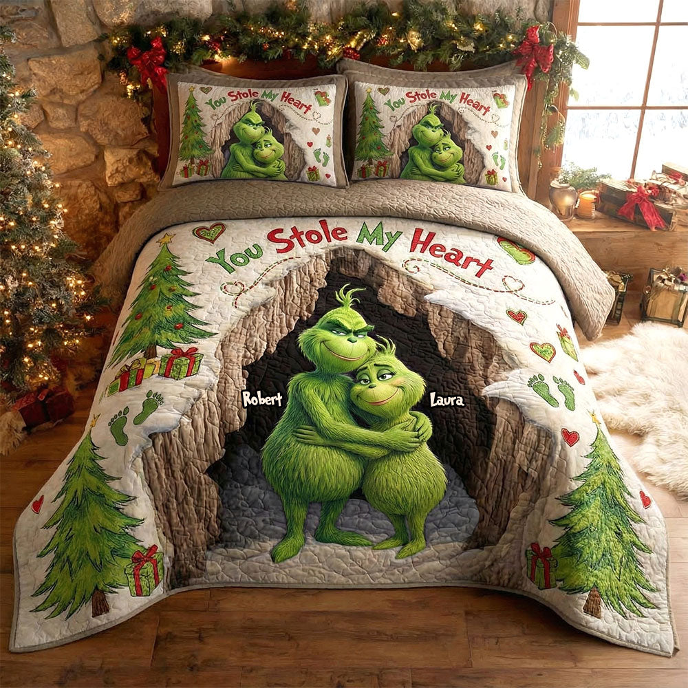 Personalized Christmas Gifts For Couple Quilt Bedding Set 02tgti241125