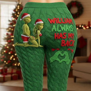 Cheeky Couple Leggings - Personalized Gifts For Couple Christmas Leggings 05OHTI111125