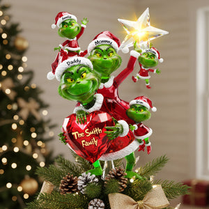 Green Monster Family Tree Topper - Personalized Gifts For Family 06PATI201125