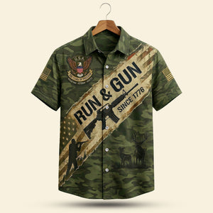 Proud Veteran Hunter Dad Hawaiian Shirt - Personalized Gifts For Dad 02PATI030426