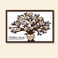 Family Like Branches On A Tree, Personalized 2 Layers Wood Sign, Gift for Family Members - Wood Sign - GoDuckee