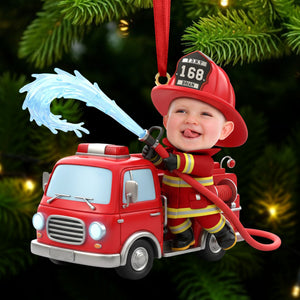 Firefighter Kid Ornament - Custom Photo Gift For Christmas 02OHTI271025