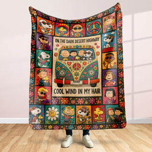 Retro Peace Blanket - Personalized Gifts 01pati060726