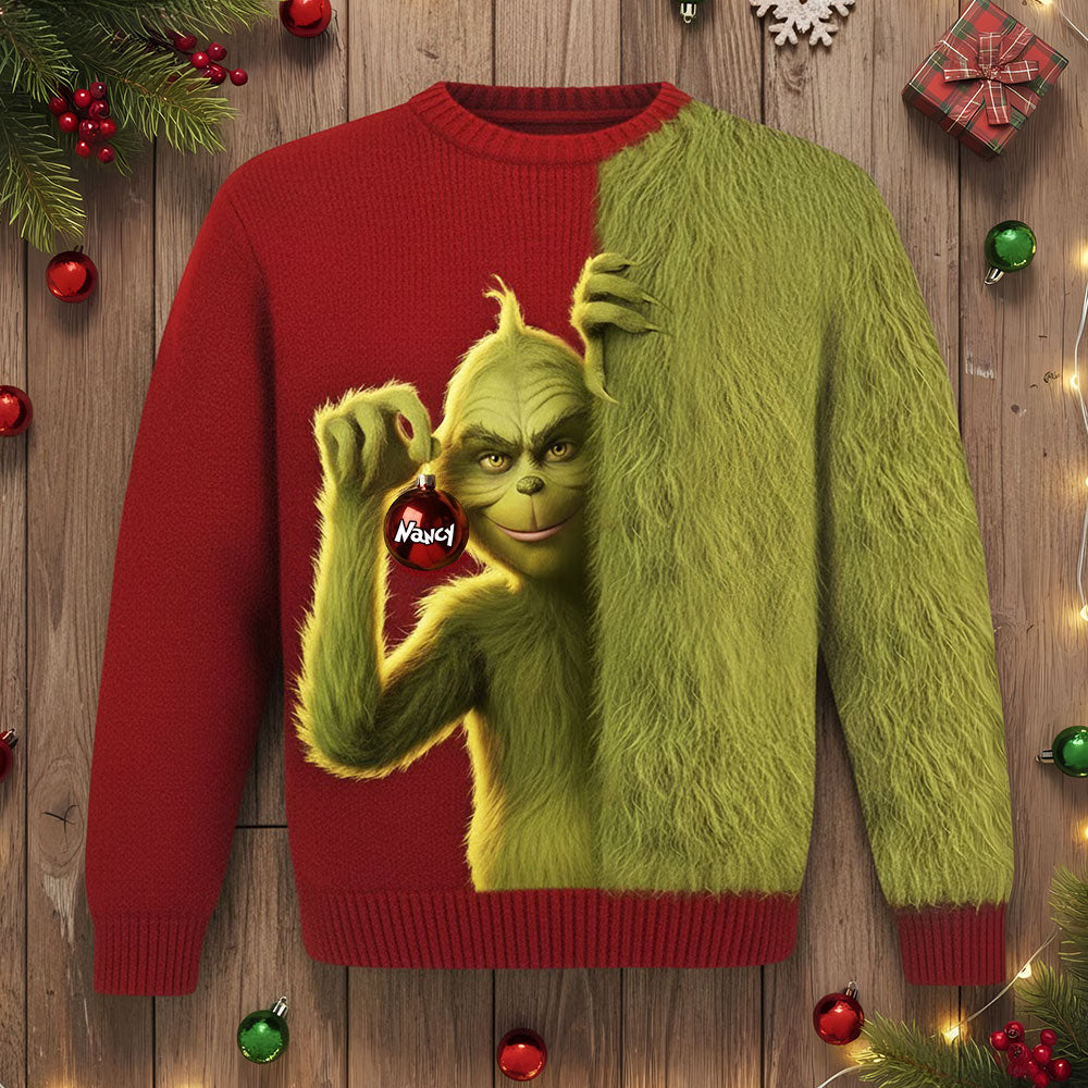 Green Monster Knitted Ugly Sweater - Personalized Gifts For Christmas Ugly Sweater 06TOTI301025