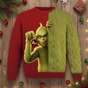 Green Monster Knitted Ugly Sweater - Personalized Gifts For Christmas Ugly Sweater 06TOTI301025