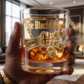 The Black Father 11oz Round Glass - Personalized Gifts For Dad 01huti020526