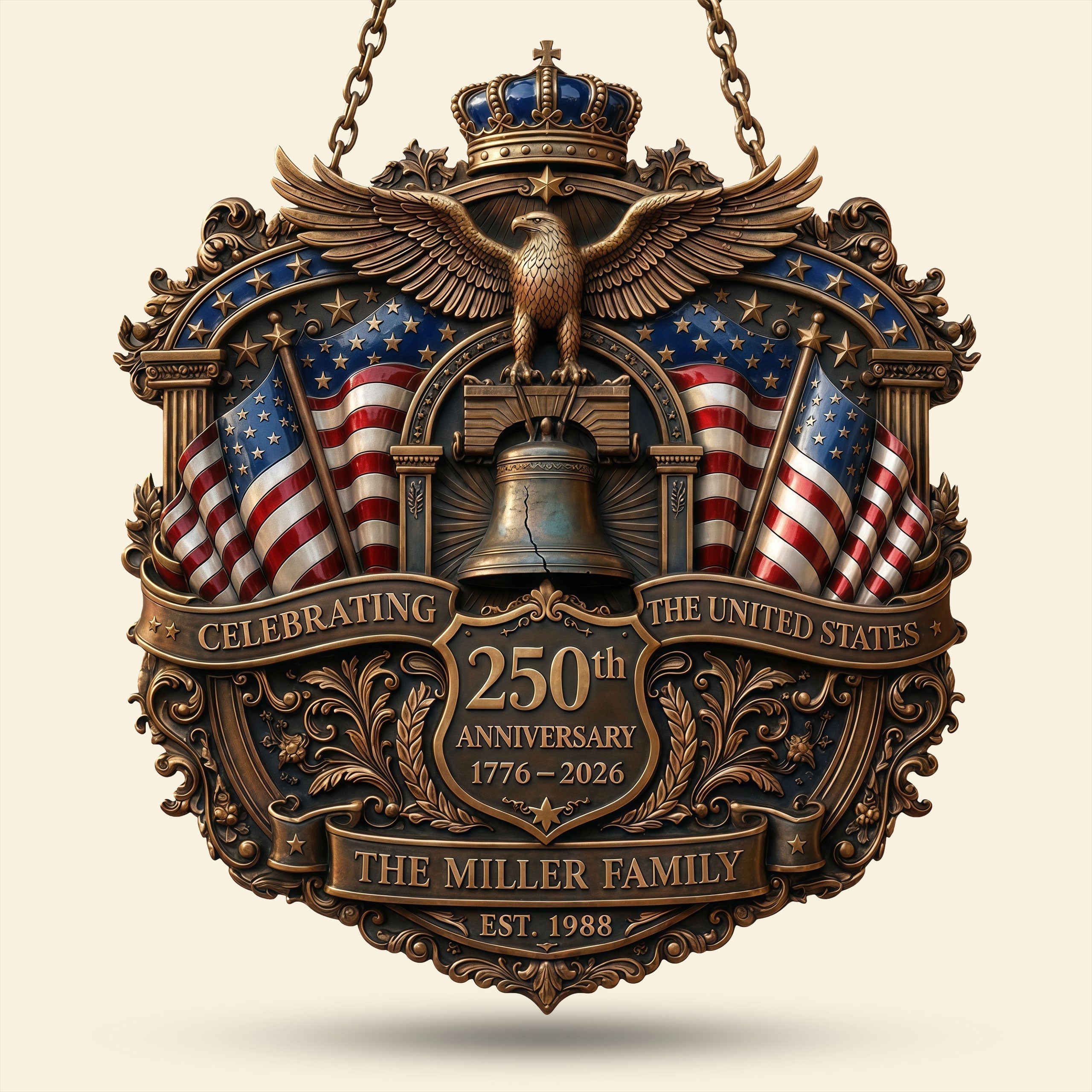 250th USA Anniversary Metal Sign - Personalized Patriotic Gifts 01TYTI190326 - Metal Signs - GoDuckee