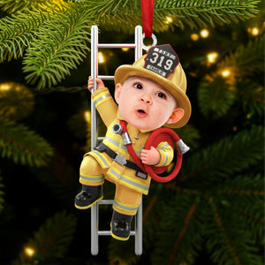 Firefighter Kid Ornament - Custom Photo Gift For Christmas 02OHTI271025