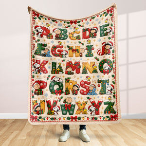 Cute Christmas Alphabet Blanket - Personalized Christmas Gifts 01nati221026