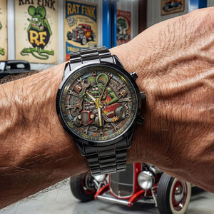 Classic Racing Stainless Steel Men's Watch – Personalized Gifts For Hot Rod Lovers 06tgti280126