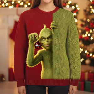 Green Monster Knitted Ugly Sweater - Personalized Gifts For Christmas Ugly Sweater 06TOTI301025