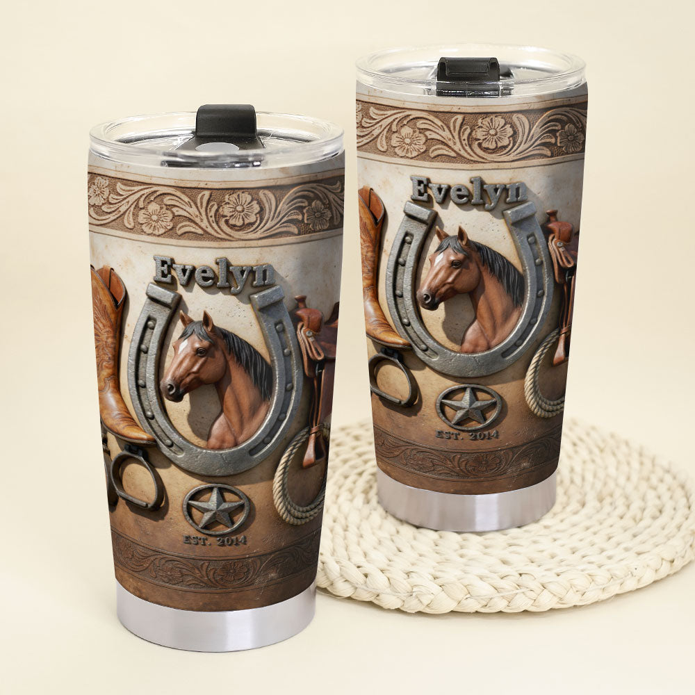 Cowboy Horse Tumbler – Custom Photo Gifts For Horse Lovers 04kiti271225