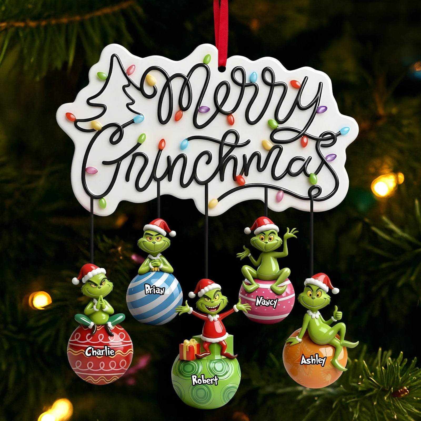 Playfull Hanging Together Ornament, Personalized Christmas Gifts 02qhti081025