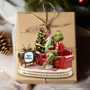 Green Monster Couple Ornament - Personalized Christmas Gifts 07PATI231025