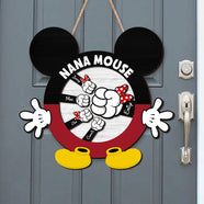 Nana Mouse, Gift For Grandma, Personalized Wood Sign, Family Kid Mouse Hand Wood Sign 05QHTI040423 - Wood Sign - GoDuckee
