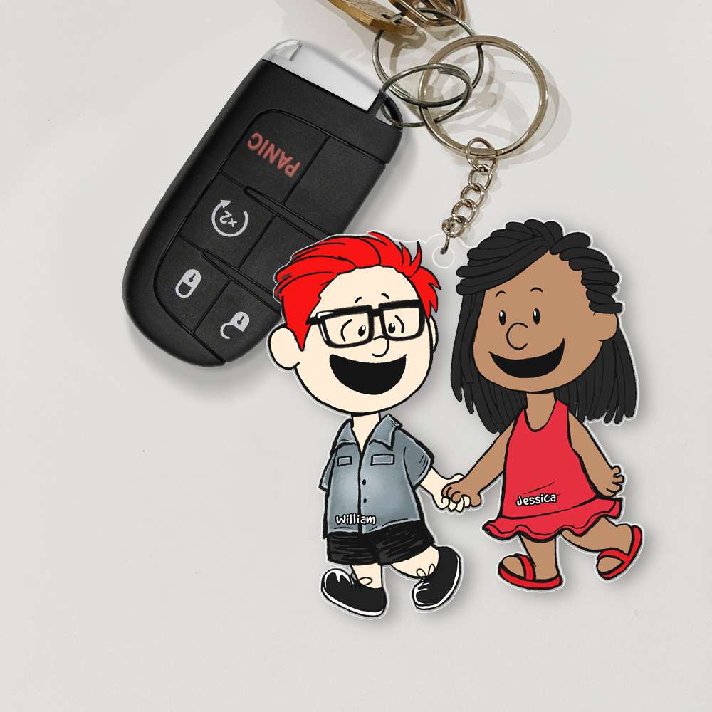 Couple Keychain - Personalized Christmas Gifts For Couple Hand In Hand 061qhhn190124hh-Homacus