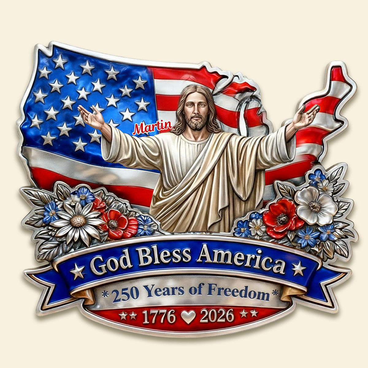USA 250th Anniversary Metal Sign - Personalized Gifts For Family 04TOMG310126 - Metal Signs - GoDuckee