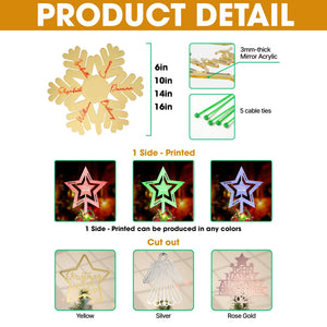 (BFF) Personalized Gifts For here Acrylic Christmas Tree Topper-Homacus