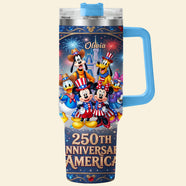 Celebrate America 250th Anniversary Colorful 40oz Tumbler With Handle - Personalized Gifts For Patriots 02tyta190626-Homacus