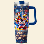 Celebrate America 250th Anniversary Colorful 40oz Tumbler With Handle - Personalized Gifts For Patriots 02tyta190626-Homacus
